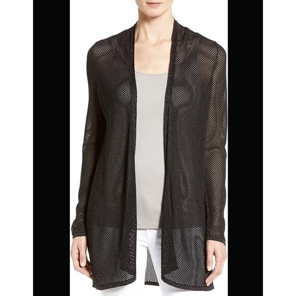 Eileen Fisher Sweaters - Eileen Fisher Charcoal Tencel Twisted Pointelle Cardigan Shrug M